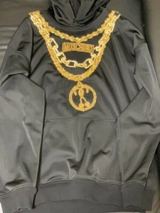 H&M × MOSCHINO collaboration hoodie, black, From Japan, Used - Picture 1 of 3