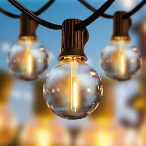 100FT Outdoor Festoon Lighting G40 LED Bulbs Garden String Lights Mains Powered - Picture 1 of 16