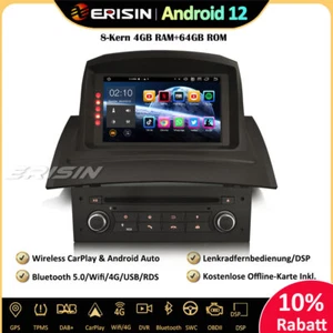 8-Kern 64GB Android 12 Autoradio GPS DAB+CarPlay CD DTV 4G Für Renault Megane II - Bild 1 von 21