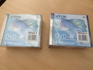 20 x TDK DVD-R 1-16X SPEED JEWEL CASE 4.7GB SEALED BRAND NEW RECORDABLE - Picture 1 of 5