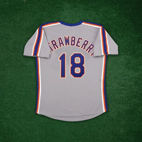Darryl Strawberry 1988 New York Mets Grey Road Men Cooperstown Throwback Jersey Cover