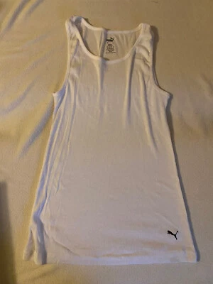 Camiseta sin mangas acanalada PUMA para hombre negra con puma blanca nueva sin etiquetas talla grande Foto 1 de 2