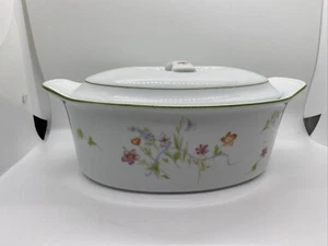 German Porcelain Mitterteich Bavaria 1.5qt Covered Casserole Floral Spring - Picture 1 of 6