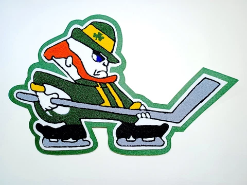 Notre Dame Fighting Irish Hockey Mascot 13 1/2 X 9 Chenille Patch FREE SHIPPING! Cover
