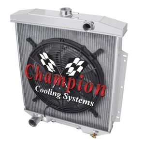 Radiador JR Champion 3 filas, ventilador de 16" - 1954-1956 Ford Fairlane "Police Interceptor" - Imagen 1 de 9