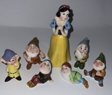 Vintage Snow White & The Seven Dwarfs Porcelain Ceramic Figures Japan Set Of 6