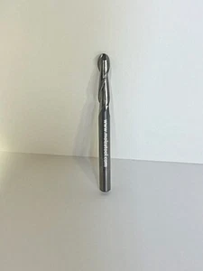 CARBIDE END MILL 1/8 DIAMETER 2 FLUTE BALL NOSE 1/2" LOC RHS RHC STANDARD HELIX - Picture 1 of 3