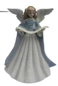 Lladro Angel Navidad Cantante Blue Christmas Tree Topper Figurine  - Picture 1 of 10