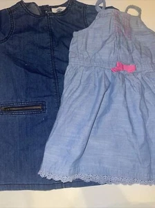 Old Navy Toddler Girls Denim Dress Size 3T  & Cherokee Sleeveless Dress 3T - Picture 1 of 8