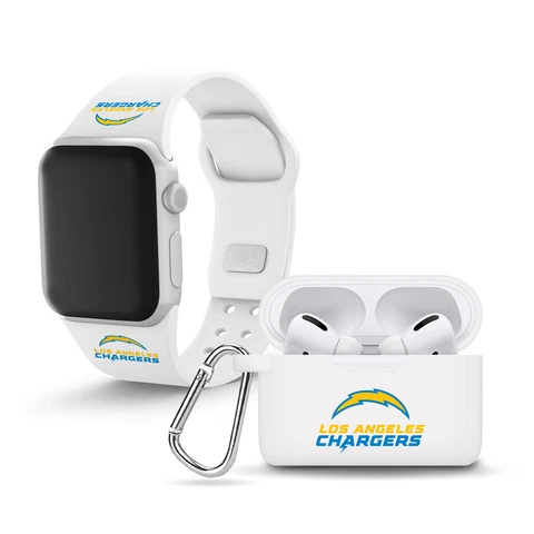 Game Time Los Angeles Chargers Apple Compatible Watch Band And Airpods Pro Case Cover