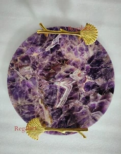 Agates Serving Tray Round serves ware Quartz Serving Trays Luxury Furniture. - Picture 1 of 9