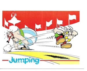 RARE / CARTE COLLECTION - ASTERIX ET OBELIX ATHLETISME JUMP OLYMPIC GAME / CARD - Picture 1 of 2
