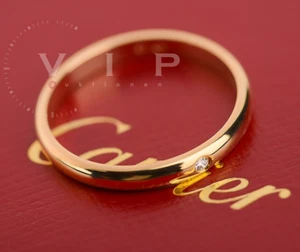 CARTIER 1895 TRAURING 18K GOLD & DIAMANT EHERING WEDDING BAND RING 1 DIAMOND °54 - Bild 1 von 10