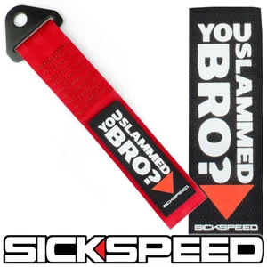 RED HIGH STRENGTH RACING TOW STRAP YOU SLAMMED BRO BADGE PATCH P11 - Picture 1 of 1