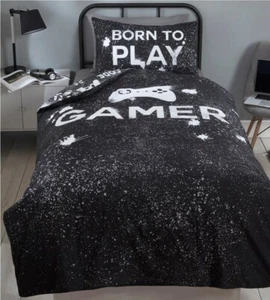Reversible Single Duvet Set - Gamer Born To Play - Picture 1 of 1