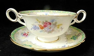 SHELLEY GEORGIAN PATTERN 13360 CREME SUPPENSCHÜSSEL & UNTERTASSE GOLDRAND ~ 10 VERFÜGBAR - Bild 1 von 8