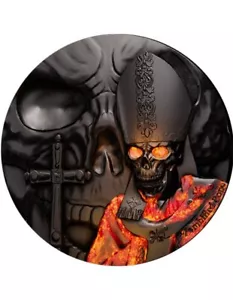 Moneda de plata antigua 2 OZ ZOMBIFIED PAPE brilla en la oscuridad 2000 francos Camerún 2025 - Imagen 1 de 4