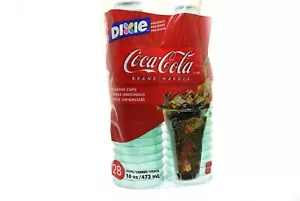 Tazas de plástico verde Dixie Coca Cola 16 oz NUEVO DE LOTE ANTIGUO Cantidad 28 - Imagen 1 de 1