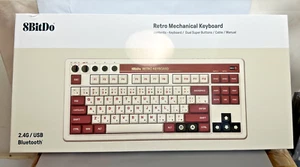 8BitDo Retro Mechanical Keyboard Bluetooth 87 Keys 85HA - Fami Edition Free Ship - Picture 1 of 3
