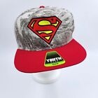 DC Comics Superman Cap Grey Red Brim Hat Youth One Size