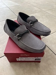 100% autentici piloti da uomo in pelle scamosciata Salvatore Ferragamo Granprix taglia 10E - Foto 1 di 6