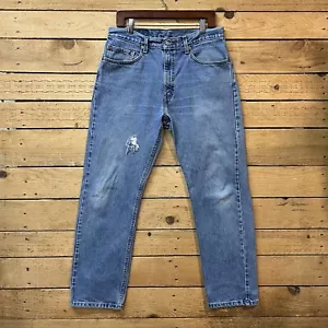 Pantalones de mezclilla vintage Levis 505 para hombre 33x30 azul calce regular pierna recta lengüeta roja - Imagen 1 de 12