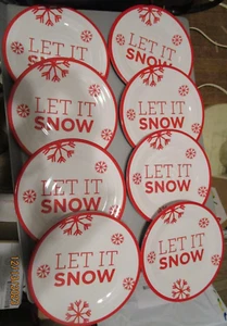 Set of 8 Threshold Melamine 7.5" plates "Let it Snow" design b334 - Imagen 1 de 3