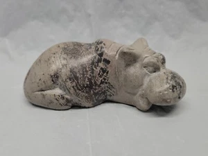 HIPPO STONE FIGURINE ART SIGNED BY M. GAITI AFRICAN CARVED SCULPTURE # 5192 - Picture 1 of 20