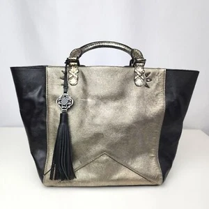 Rafe Leather Metallic Colorblock Pattern Top Handle Bag - Picture 1 of 9