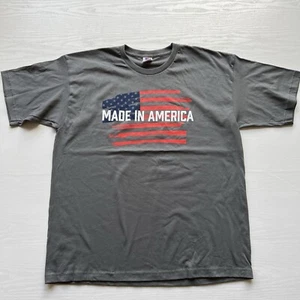 Made In America T Shirt Mens XLarge Gray USA Graphic Flag Logo New - Picture 1 of 9