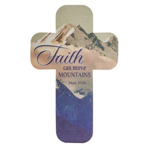 CHRISTLICHES LESEZEICHEN: Glaube kann Berge versetzen (Kreuzform - 12er Pack) - Bild 1 von 3