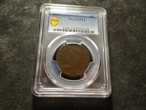1809 PCGS F 12  Impressive Flan Classic Head Large Cent Nice Copper RXR SLABZ Cover