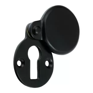 Glatt wie Seide, matt schwarz auf Messing 33 mm x 42 mm rund offen Schlüssel Rosette MB624 - Bild 1 von 1