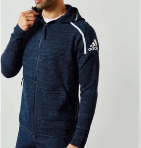 Adidas Hoodie Mens Sz 2XL Blue ZNE Parley Full Zip Sweatshirt Gym Training XXL - Picture 1 of 15