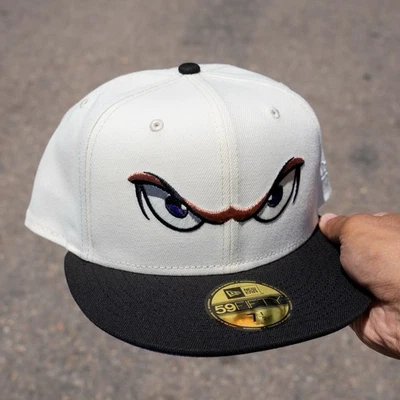 New Era Lake Elsinore Storm Fitted Hat MILB Official Off White Black 2 Tone Cap - Image 1 of 4