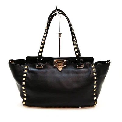 NO TARIFF Valentino Garavani Hand Bag Black Leather 4744984 - Image 1 of 4