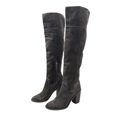 Steve Madden Orlando Over the Knee Suede Block Heel Boots Gray Size 10B - Image 1 of 4