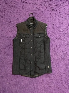 G-STAR RAW Denim Puffer Chaleco Cremallera Acolchado Logo PAPÁ DESGASTADO DESCOLCHADO Crashed - Imagen 1 de 19