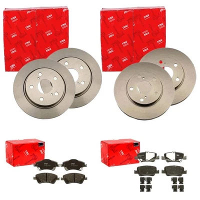 TRW Disques de Frein + Revêtements Avant + Arrière Convient pour Toyota Auris - Photo 1/4