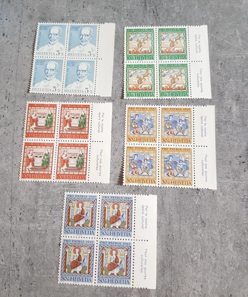 HELVETIA-1967-PRO PATRIA-ANNIV.DEATH THEODOR KOCHER IN BLOCKS OF FOUR MNH - Image 1 of 1