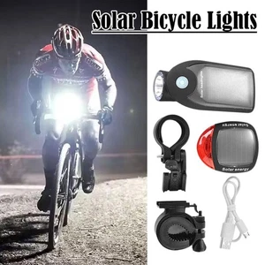 Bike Front Lights Night- Riding Bicycle Taillight Solar Light Outdoor New K9R7 - Picture 1 of 22