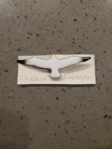 Vintage Enameled Jonathan Livingston Seagull Copper Lapel Pin 2 1/2” White - Picture 1 of 5