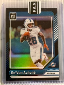 1/1 De’Von Achane 2024 Donruss Optic Black Prizm Dolphins #122 - Picture 1 of 2
