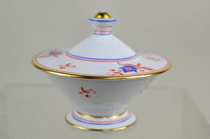 ART DECO DECKELDOSE AUS PORZELLAN MIT FEINER BEMALUNG - UM 1930 - Bild 1 von 6