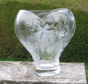 Xavier Clear Lead Crystal Cut Glass Vase 19.5cm Hand Cut Czech Republic - Picture 1 of 11