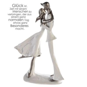 79802 Escultura Hold Me Poli Blanco Plata Umarmendes Parejita A Base Altura 32cm - Imagen 1 de 1