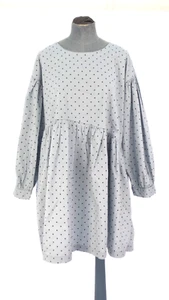 Tigre et Tigre Dress Polka Dot Oversized Balloon Sleeves Organic Cotton Jayme S - Picture 1 of 18