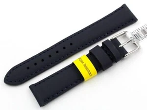 Morellato Blue 18Mm Rubberized Leather Strap Stainless Steel Waterproof New - Picture 1 of 4