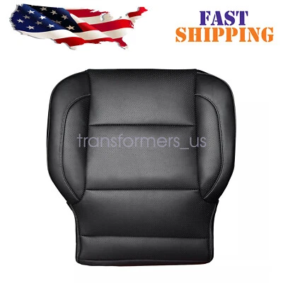 Driver Side Bottom Leather Seat Cover For 2014 - 2019 Chevy Silverado LTZ- Black - Image 1 of 4