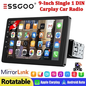 9" Wireless Apple CarPlay Android Auto Single DIN Car Stereo Head Unit Radio CAM - Picture 1 of 16